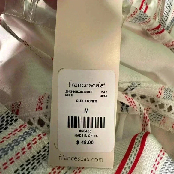 Francesca's Mi Ami Women's Size M Casey Striped Swing Dress Button Pattern NWT - Picture 7 of 7